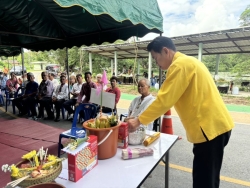 20250619132944(1).jpg - พิธีทำบุญสักการะบูชาและบวงสรวงเจ้าพ่อหนองสะเรียม เจ้าแม่บัวเขียวและสิ่งศักดิ์สิทธิ์ที่อยู่บริเวณหนองสะเรียม ประจำปี 2568 | https://cmiss.ac.th